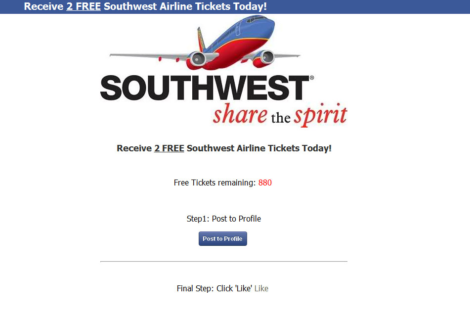 southwest-FB-scam
