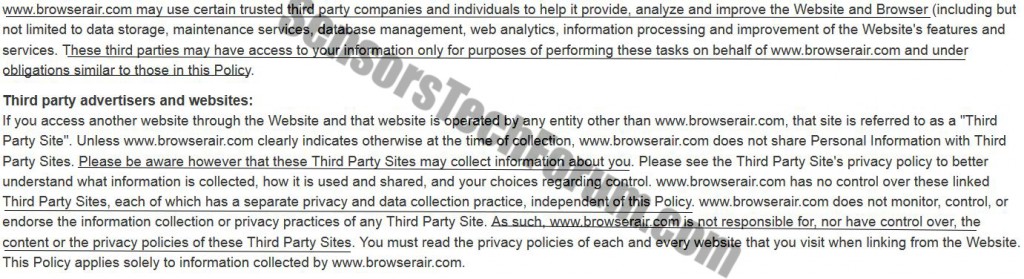browser aria privacy