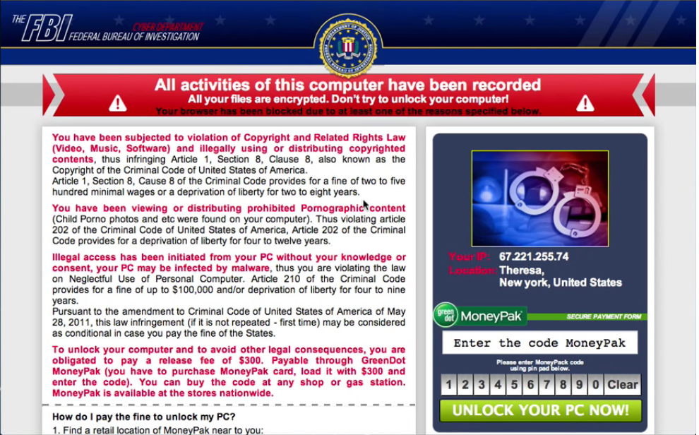 FBI Cyber Department Virus