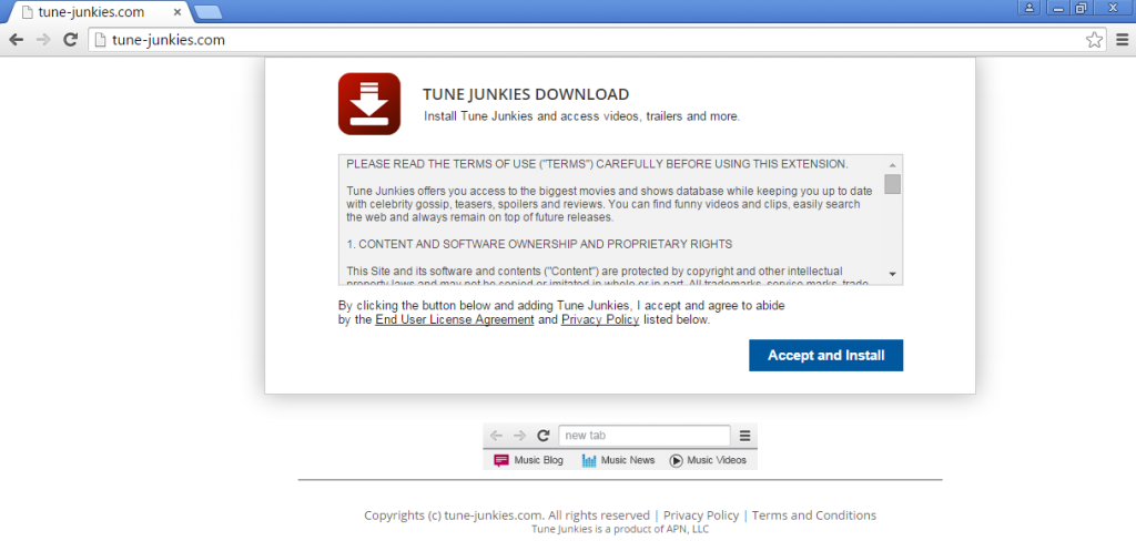 Tune-Junkies-browser hijacker