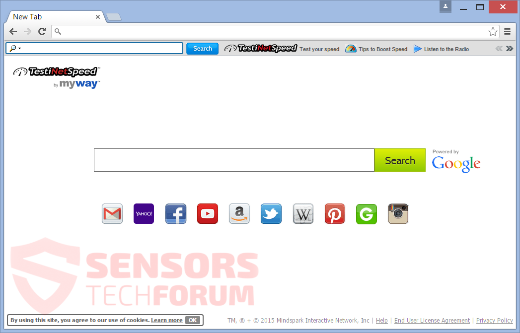 SensorsTechForum-testinetspeed-myway-test-internet a la velocidad del motor de búsqueda-new-pestaña de búsqueda de páginas
