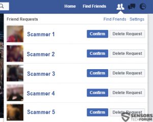Profilés Facebook-scam-double-ami-demandes-escroc-sensorstechforum