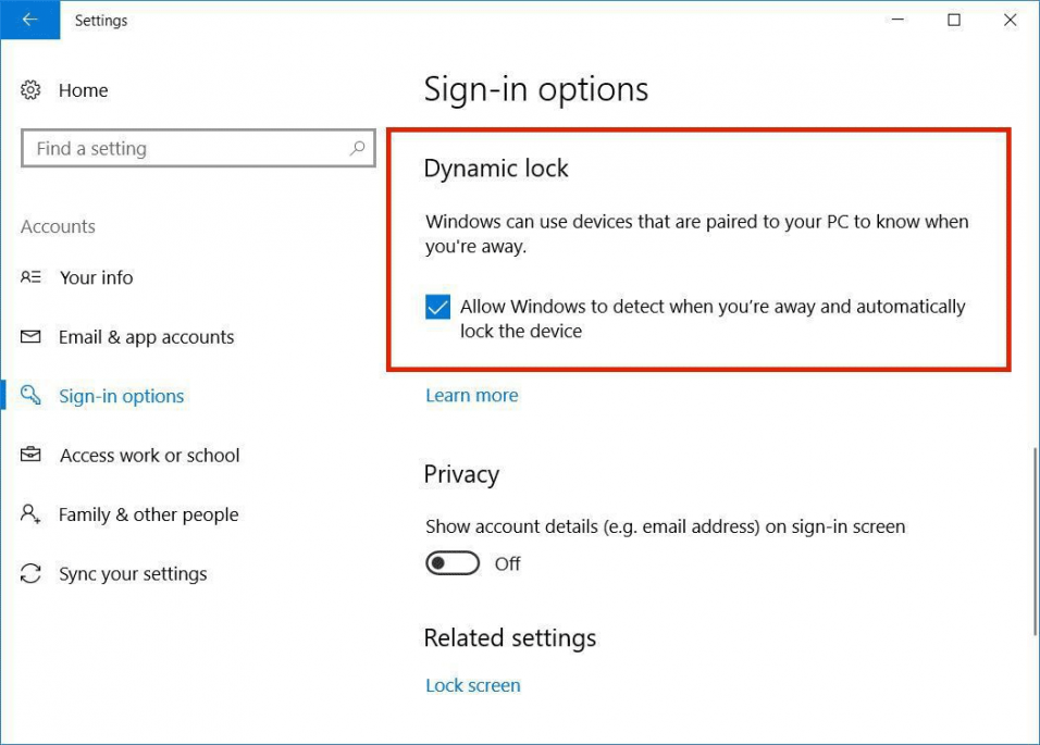 Secure Your Windows 10 – Enable Dynamic Lock
