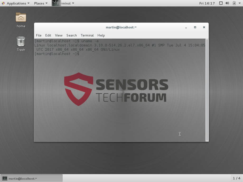 CentOS Linux Server screenshot billede