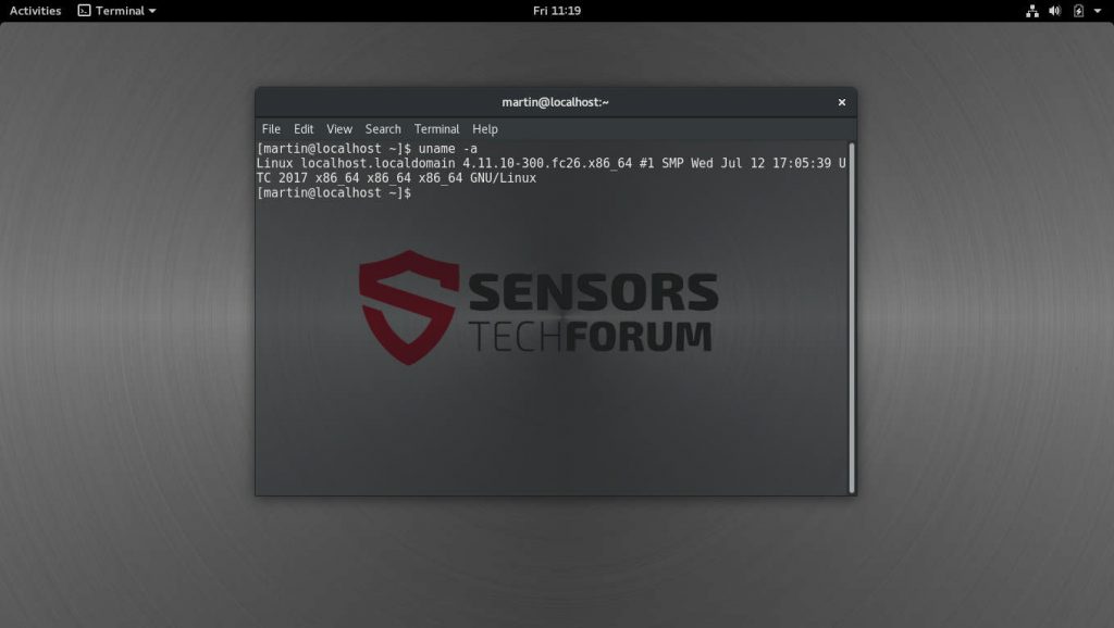 Fedora Linux Server screenshot billede
