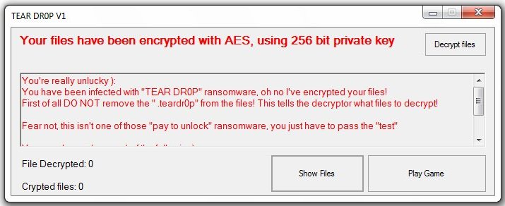 remove Tear Dr0p ransomware