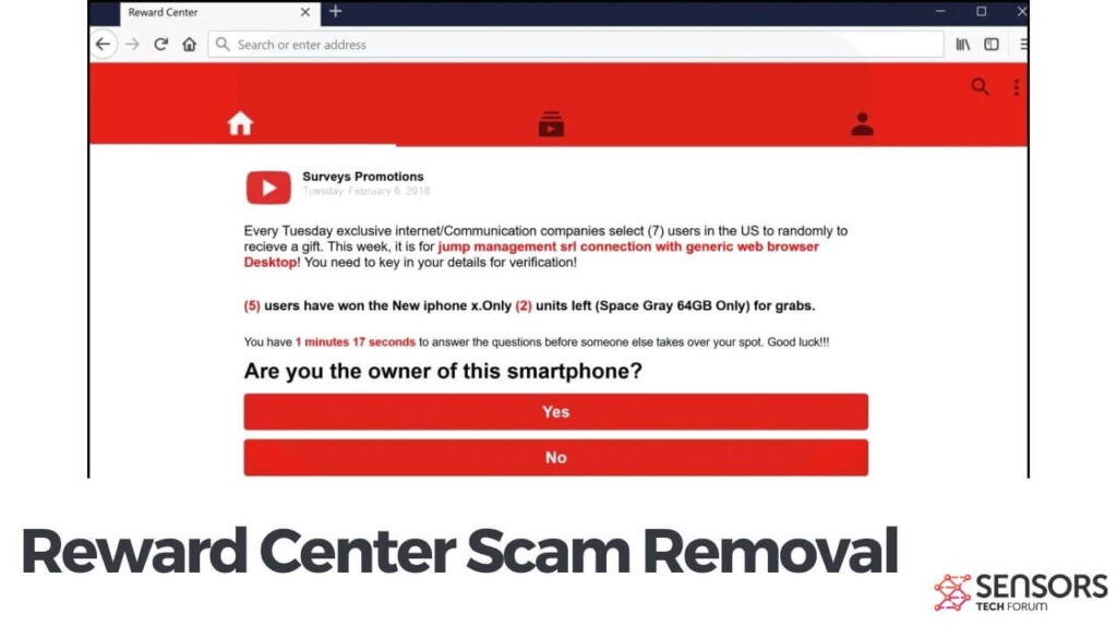 Reward Center Scam Fjernelse