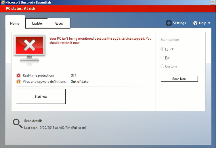 Retirez Microsoft Securoty Essentials Fake Antivirus