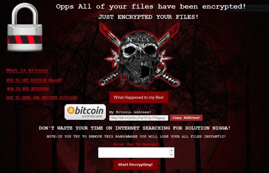 NinjaLoc Virus image ransomware note Encrypted extension