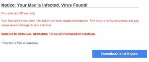 “Seu Mac está infectado. Achado vírus!”Scam - como removê-lo