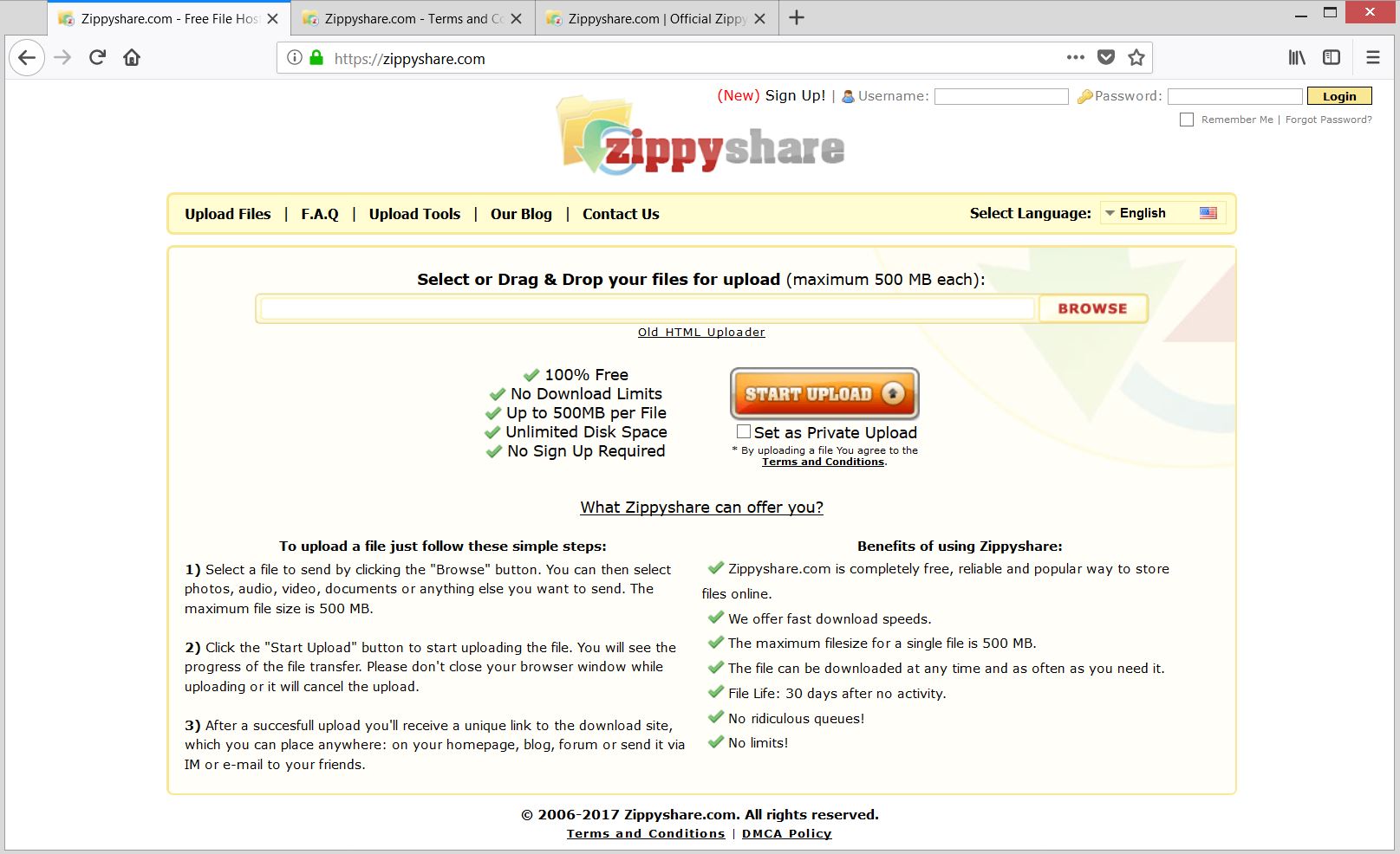 zippyshare.com redireciona o guia de remoção da página principal sensorstechforum