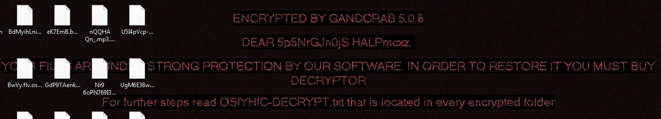 GandCrab 5.0.8 ransomware virus desktop