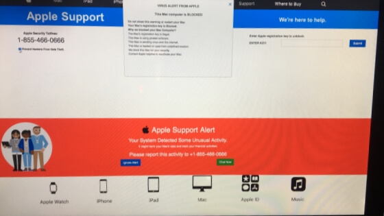 VIRUS ALERT VON APPLE Betrug Nachricht sensorstechforum Entfernungsanleitung entfernen