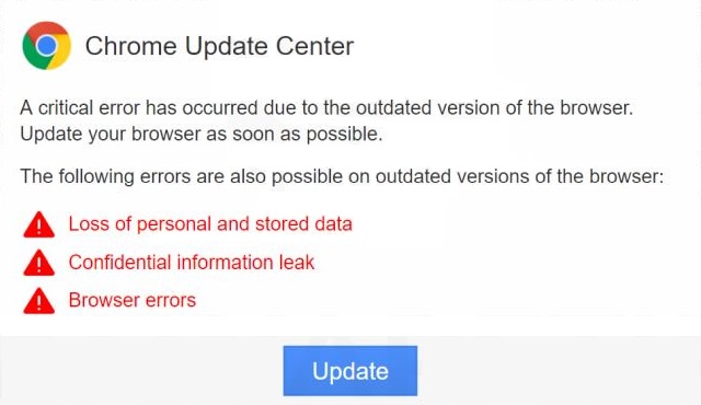 Chrome Update Center Betrug mesage sensorstechforum Abbauführer