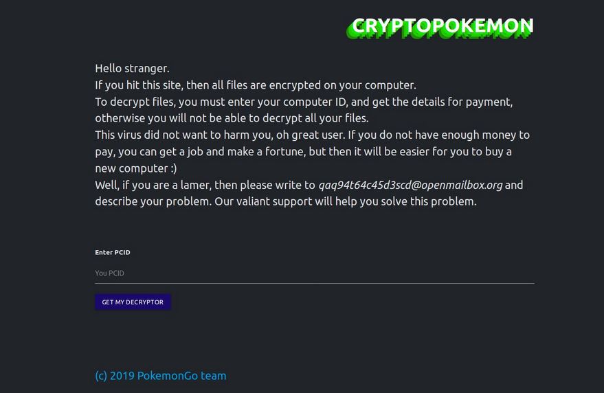 CRYPTOPOKEMON Lockscreen virus remove
