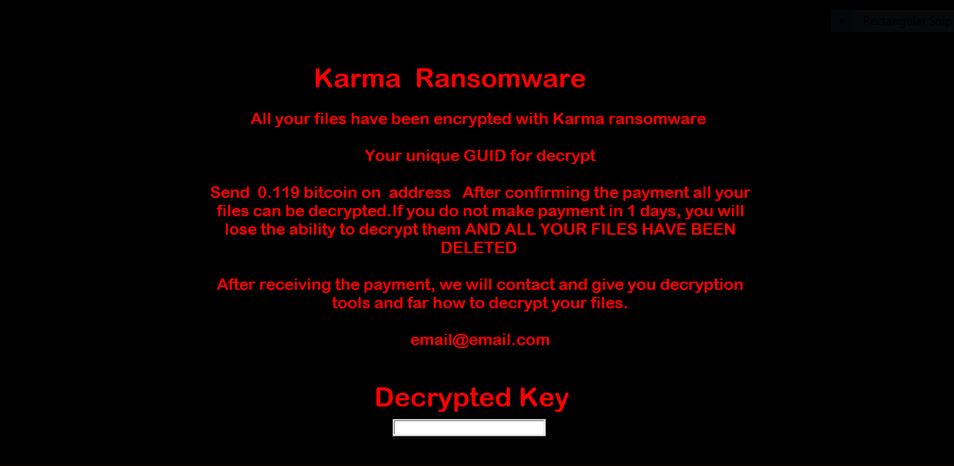 Karma lockscreen ransomware virus remove