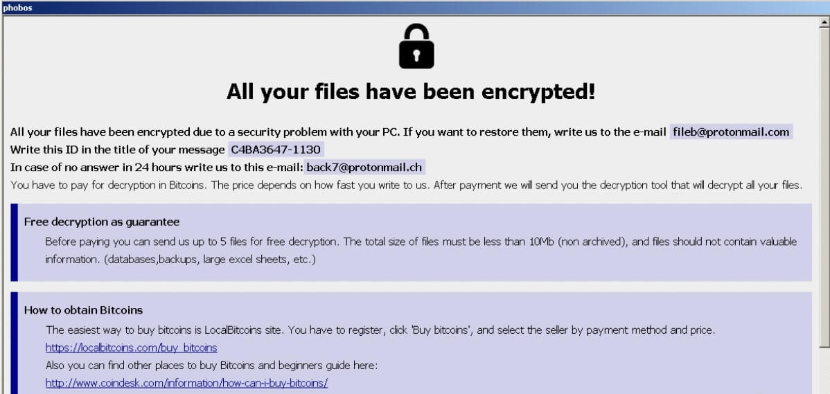 mamba files virus phobos ransomware