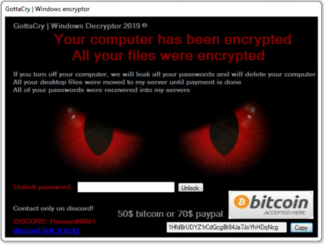 gottacry ransomware remove