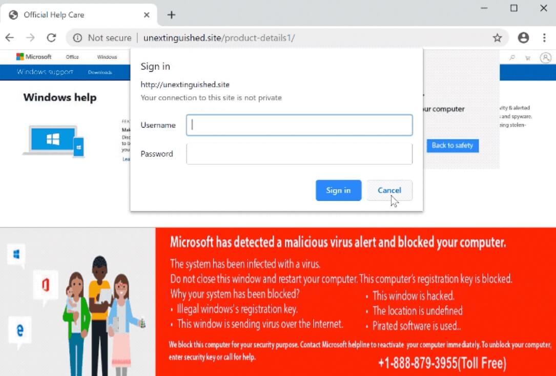 Remove Microsoft Has Detected a Malicious Virus Alert