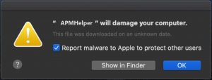 apmhelper danneggerà la rimozione del virus pop-up mac del computer