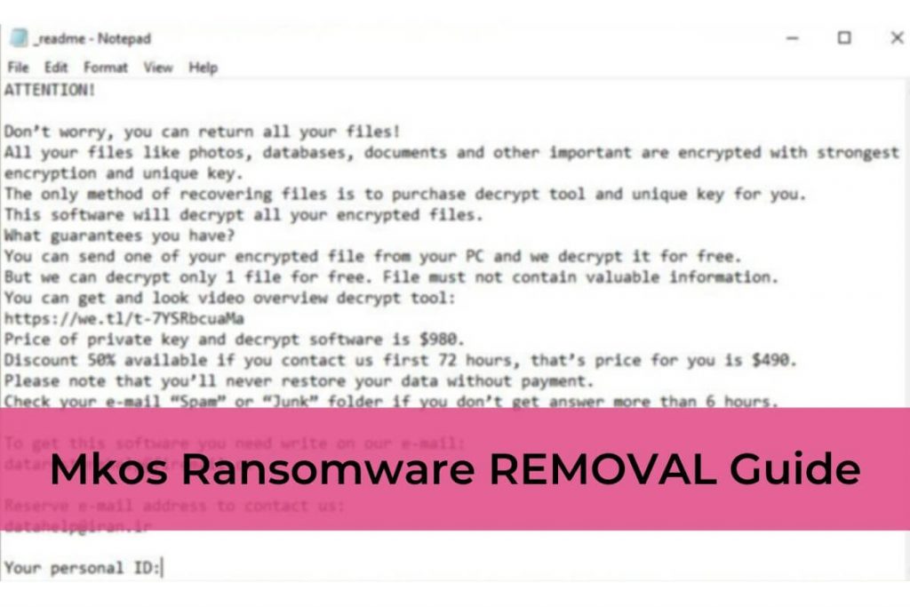 Mkos Virus Guida RIMOZIONE ransomware