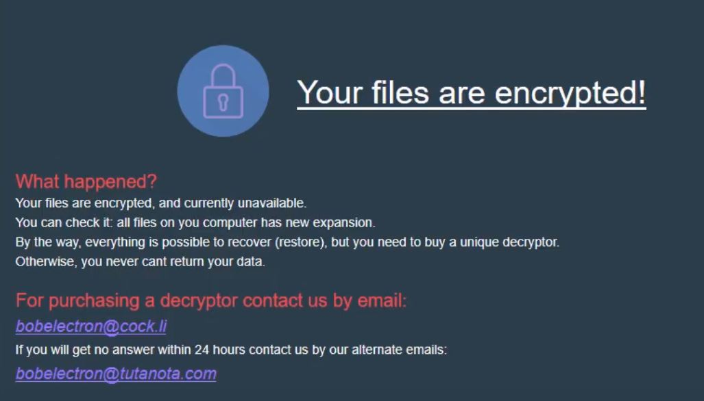 stf-Bob Electron-virus-file-globeimposter-ransomware