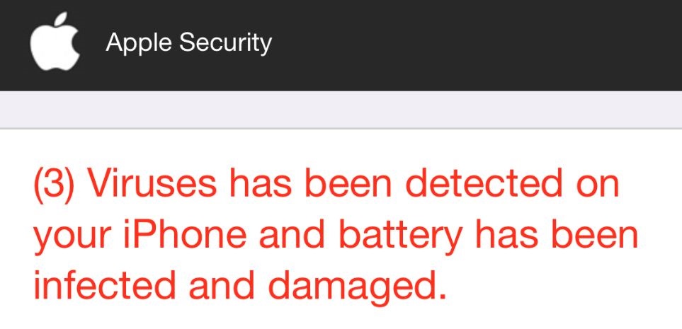 apple security 3 viruses has been detected on your iphone scam removal