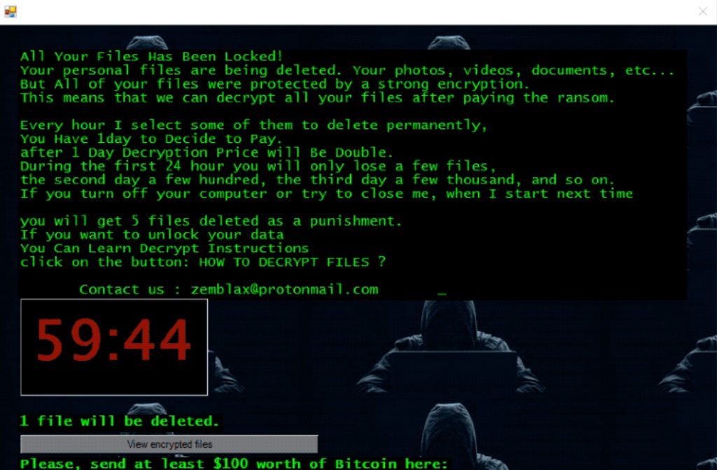 Mensagem pop-up do ElvisPresley ransomware