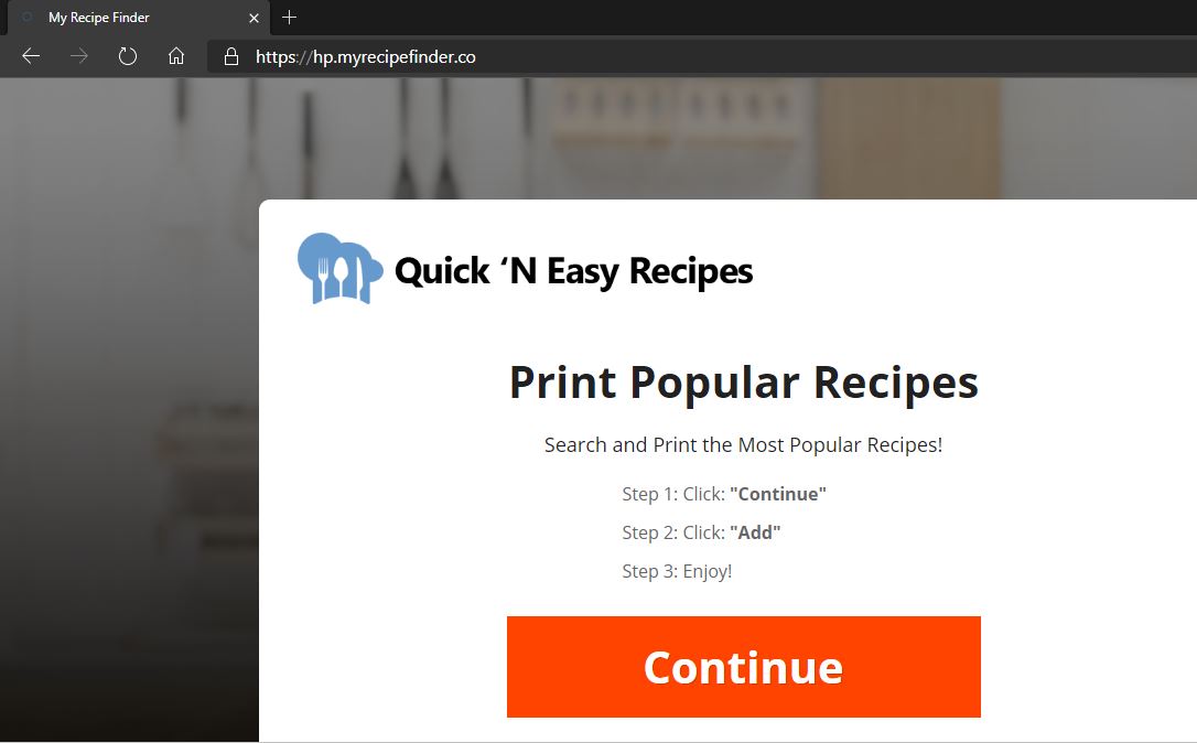 My Recipes Finder redirect image