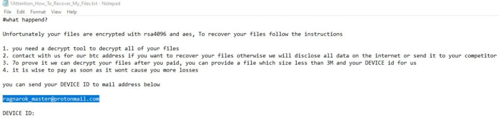 .rgnk Virus File (ragnarok Ransomware) - Remove It