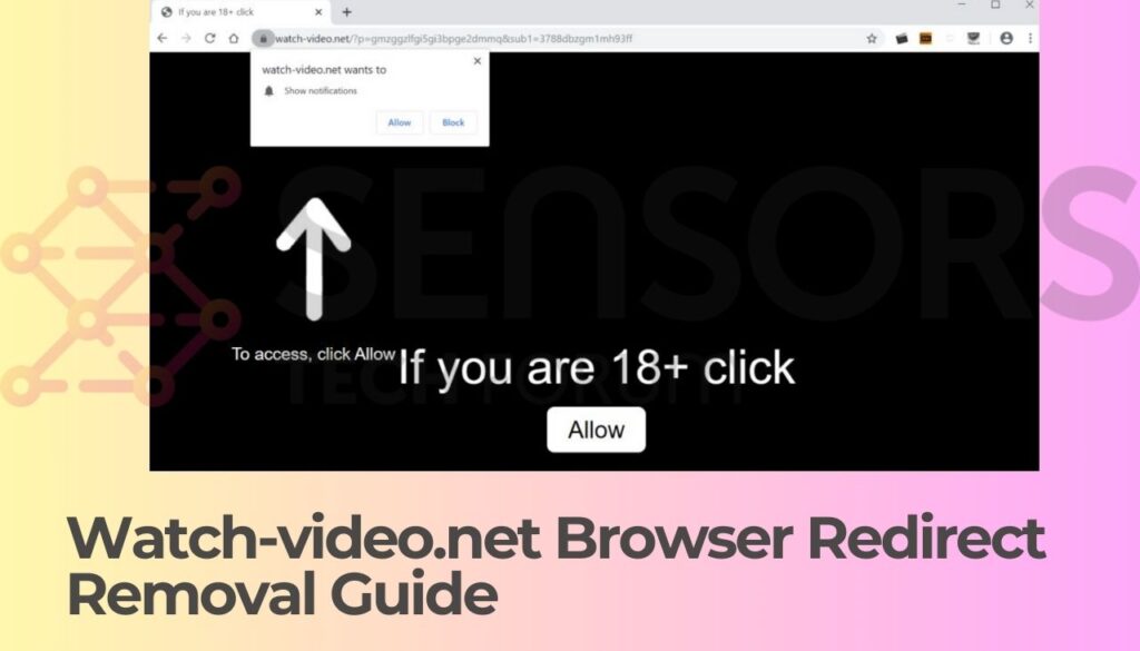 image contains screenshot of Watch-video.net and Browser Redirect Removal Guide