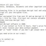 nota de ransomware de vírus igdm