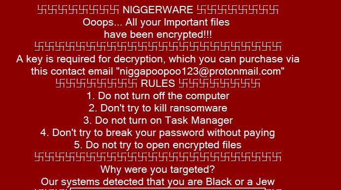 NiggerWare Ransomware ransom instructions image