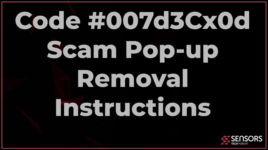 Codice # 007d3Cx0d Scam Pop-up