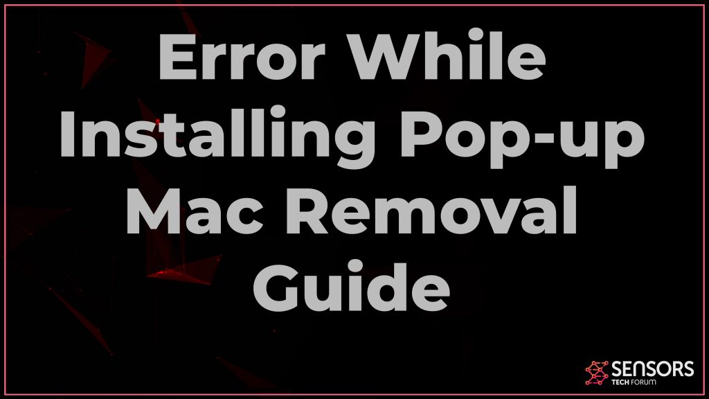 Errore durante l'installazione del pop-up mac