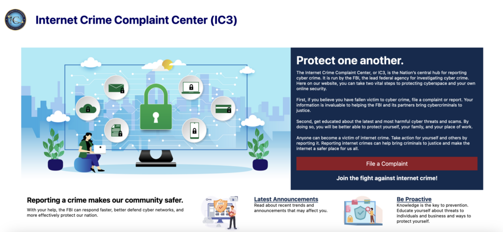 Internet Crime Complaint Center official website