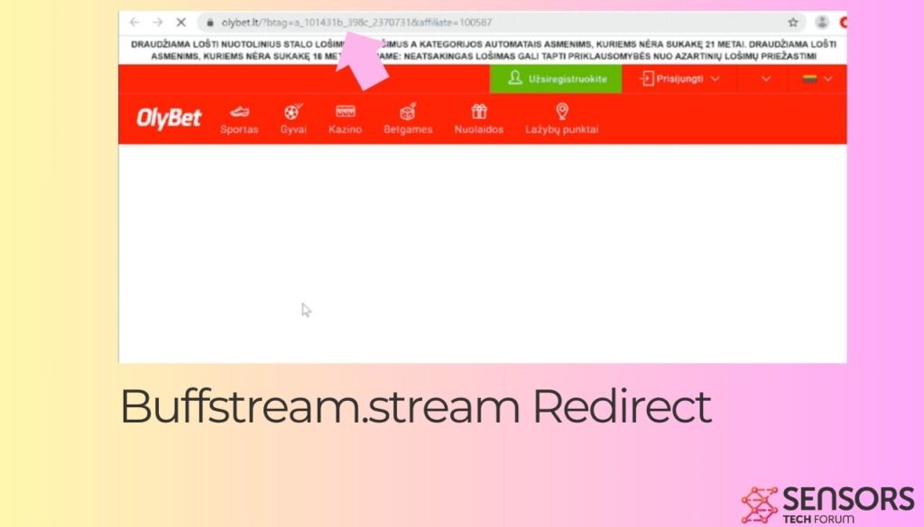 Buffstream.stream redirect to malicious page