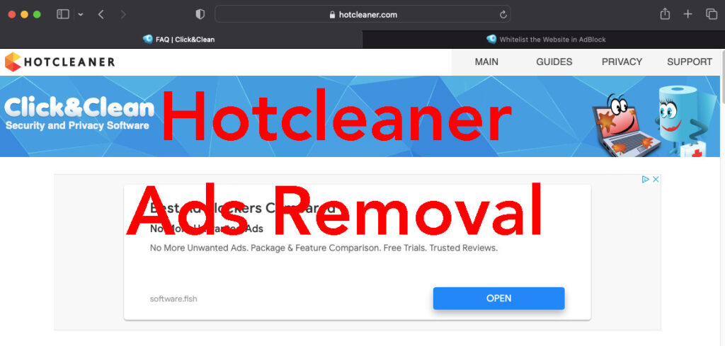 Hotcleaner Ads Virus – Comment faire pour supprimer (Chrome / Windows / Mac)