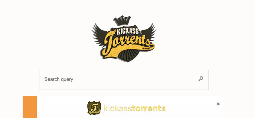 página principal do kickass-torrents