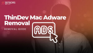 Fundo do ícone de anúncios de remoção de adware ThinDev Mac com figura obscura