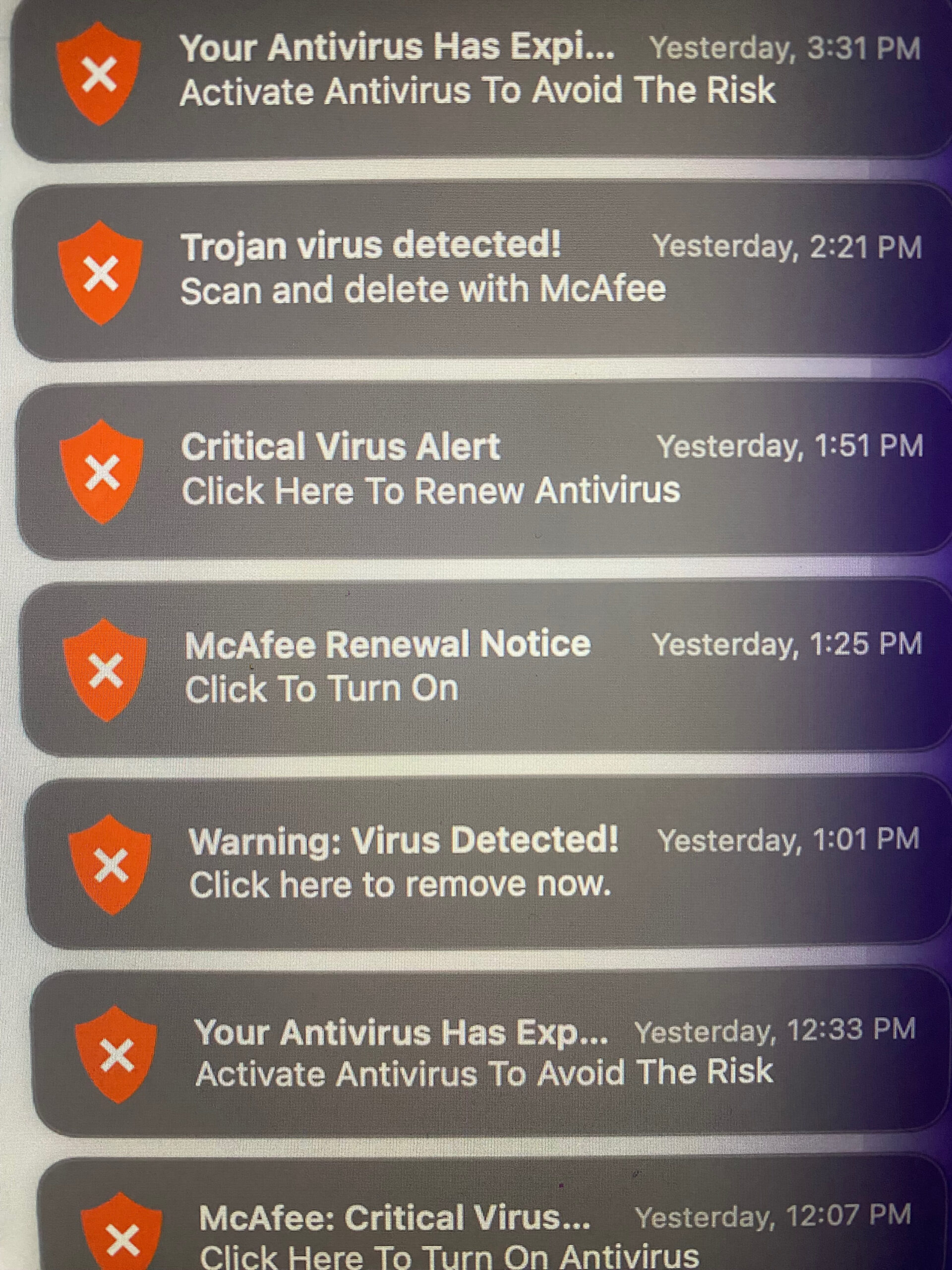 Aviso de renovación de McAfee [Virus detectado] Estafa Mac - Guía Fix