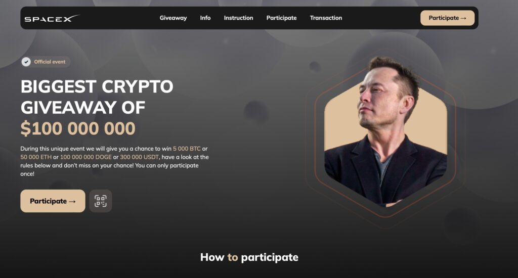2xtesla.cc cryptocurrency giveaway scam-hjemmeside