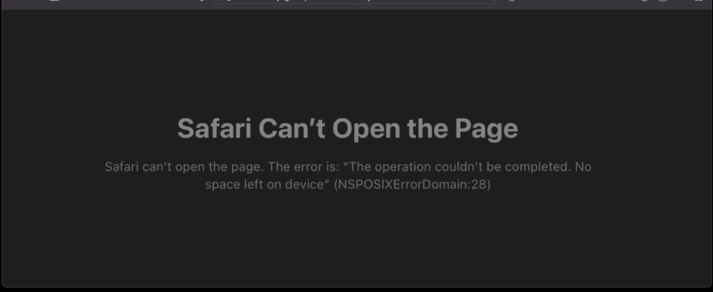 Safari kan ikke etablere en sikker forbindelse til server-macen