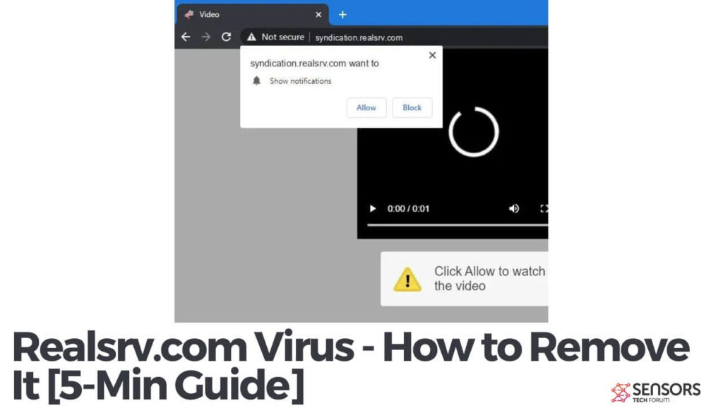 Realsrv.com ウイルス - それを削除する方法 [5-最小ガイド]