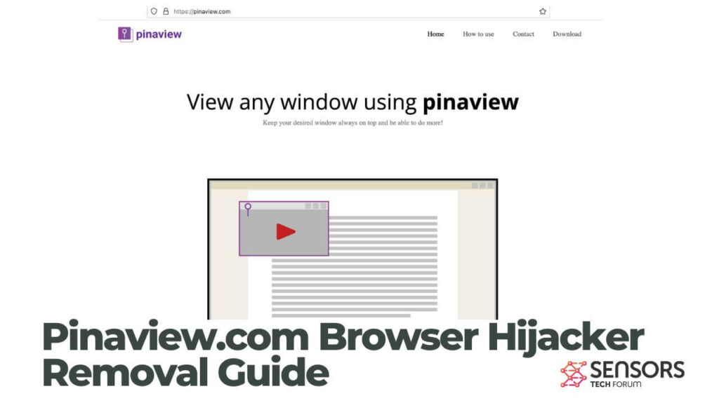 Pinaview.com Vejledning til fjernelse af browser hijacker