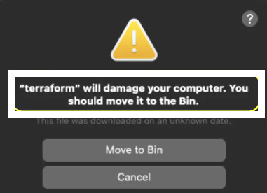 Terraform will damage your computer Pop-Up