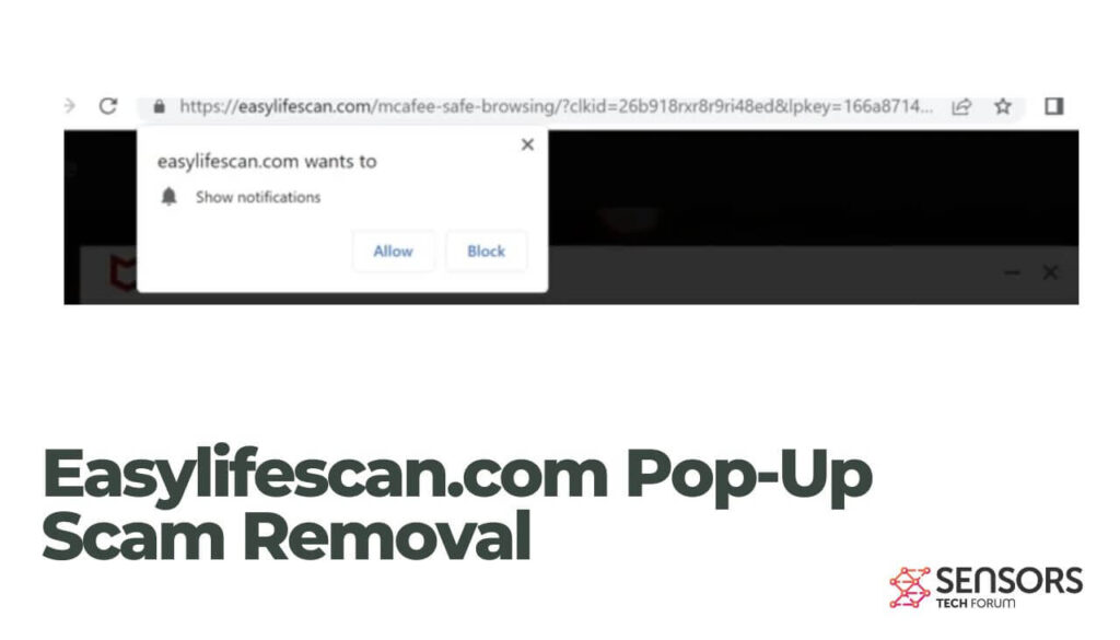 Easylifescan.com ポップアップ詐欺の削除