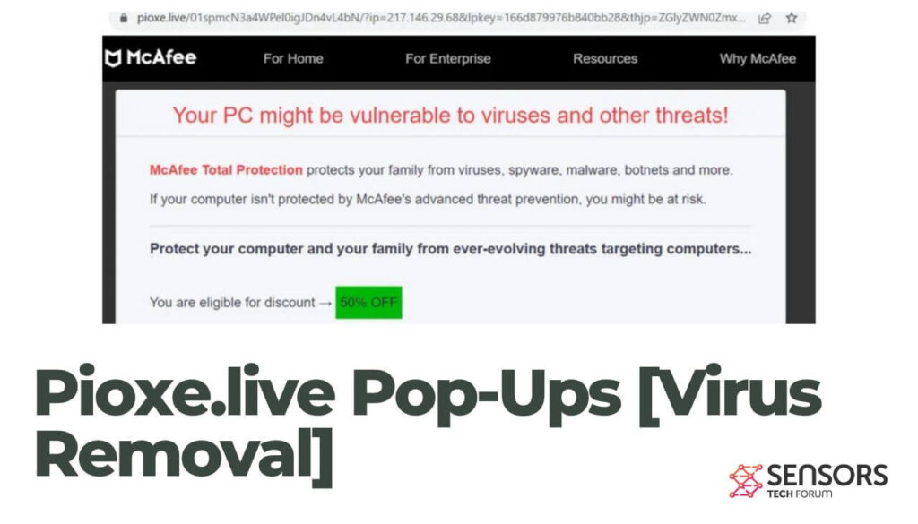 Pioxe.live pop-ups [virus Removal]