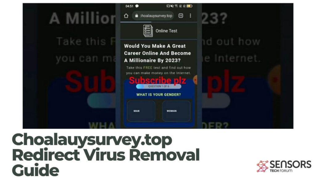 Guia de remoção do vírus Choalauysurvey.top Redirect