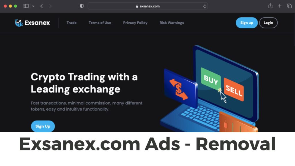 Exsanex.com 広告ウイルスのリダイレクト - 除去